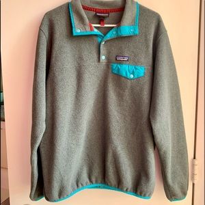 Patagonia Synchilla Grey and Blue Pullover